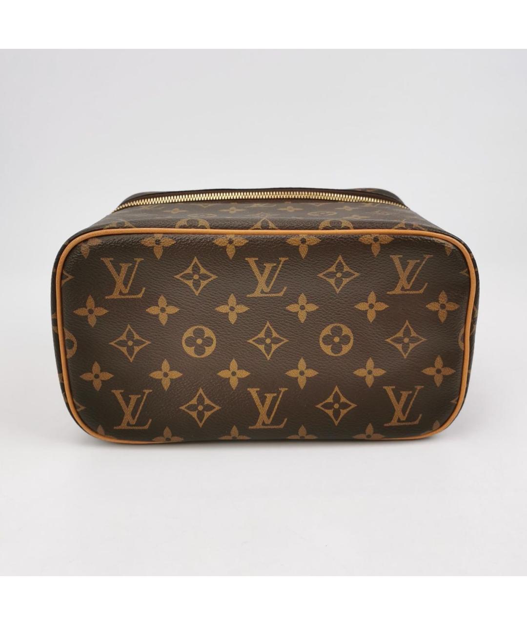 LOUIS VUITTON Коричневая кожаная косметичка, фото 5