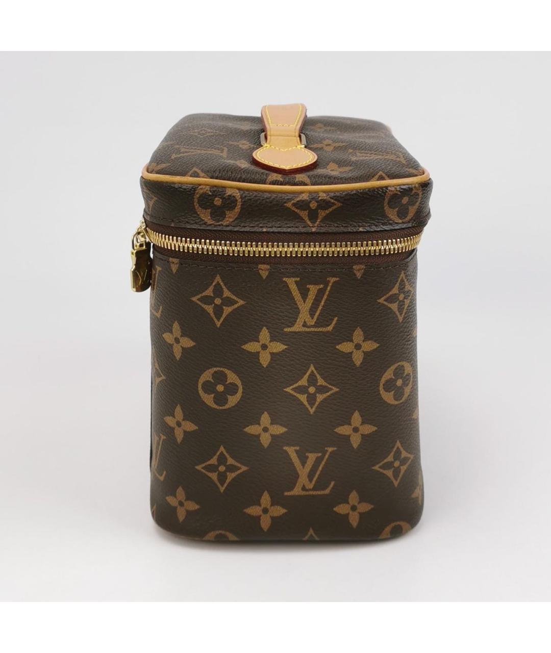 LOUIS VUITTON Коричневая кожаная косметичка, фото 3