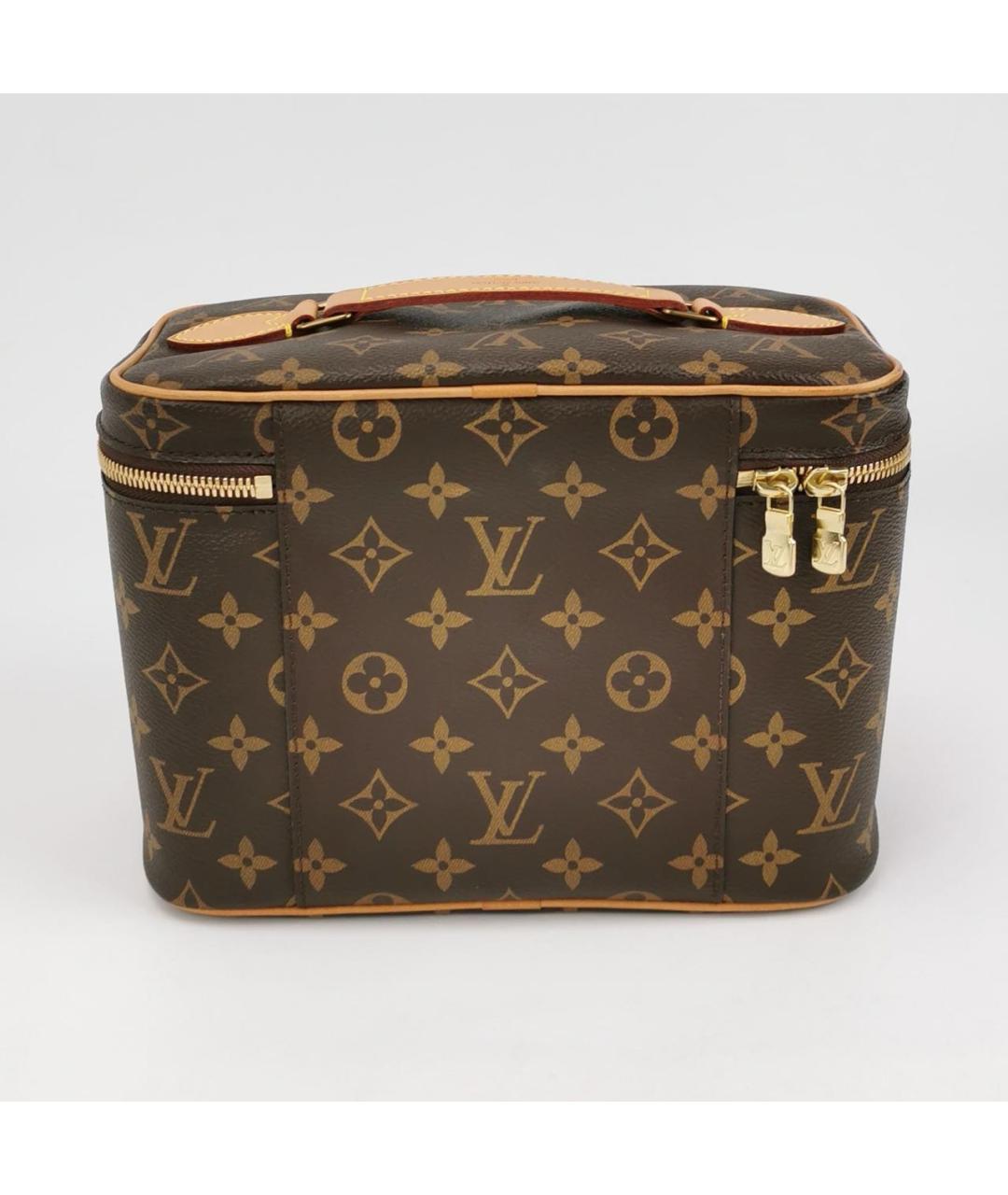 LOUIS VUITTON Коричневая кожаная косметичка, фото 4