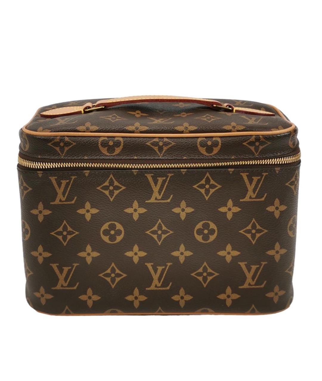LOUIS VUITTON Коричневая кожаная косметичка, фото 1