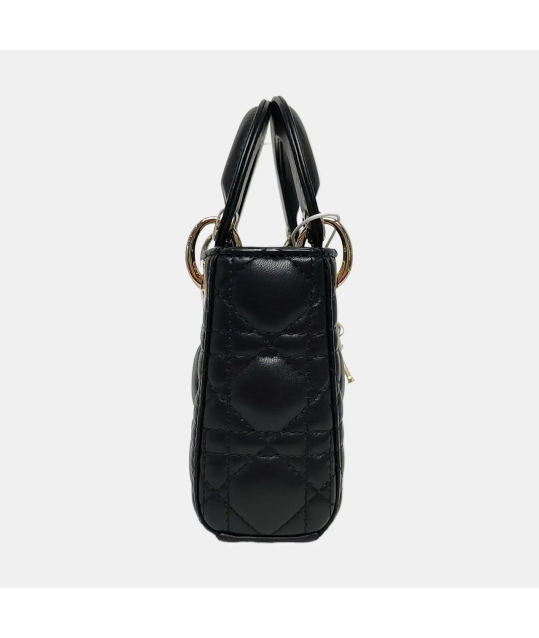 CHRISTIAN DIOR Черная кожаная сумка через плечо, фото 3