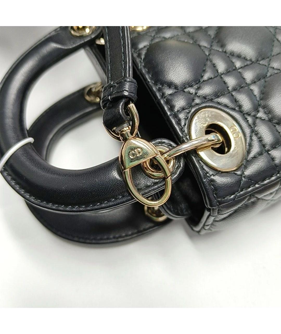 CHRISTIAN DIOR Черная кожаная сумка через плечо, фото 7