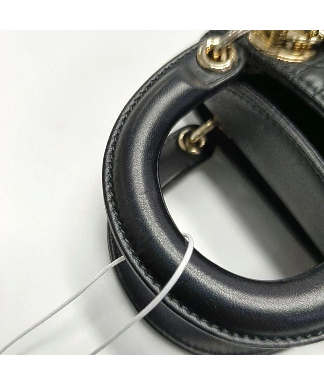 CHRISTIAN DIOR Черная кожаная сумка через плечо, фото 8