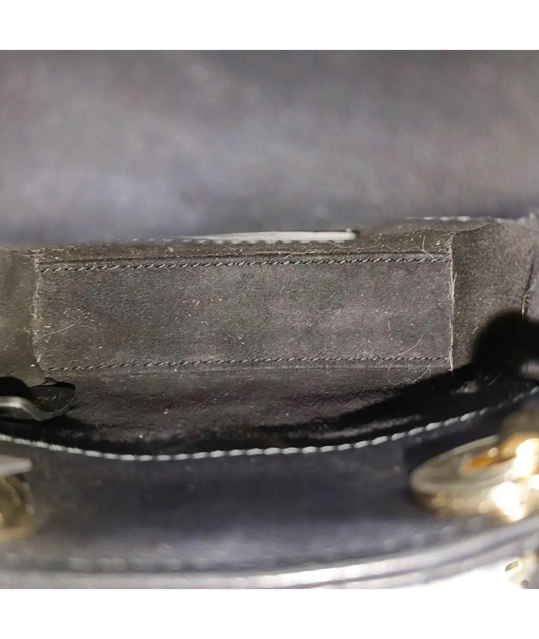 CHRISTIAN DIOR Черная кожаная сумка через плечо, фото 4