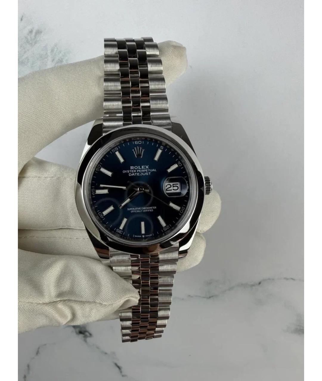 ROLEX Синие металлические часы, фото 2