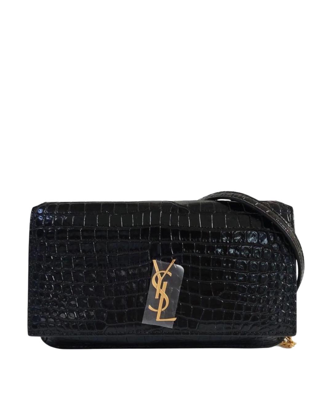 SAINT LAURENT Черная кожаная сумка через плечо, фото 1