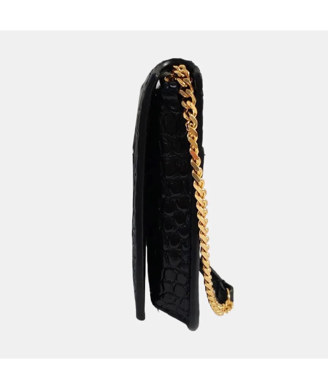 SAINT LAURENT Черная кожаная сумка через плечо, фото 2