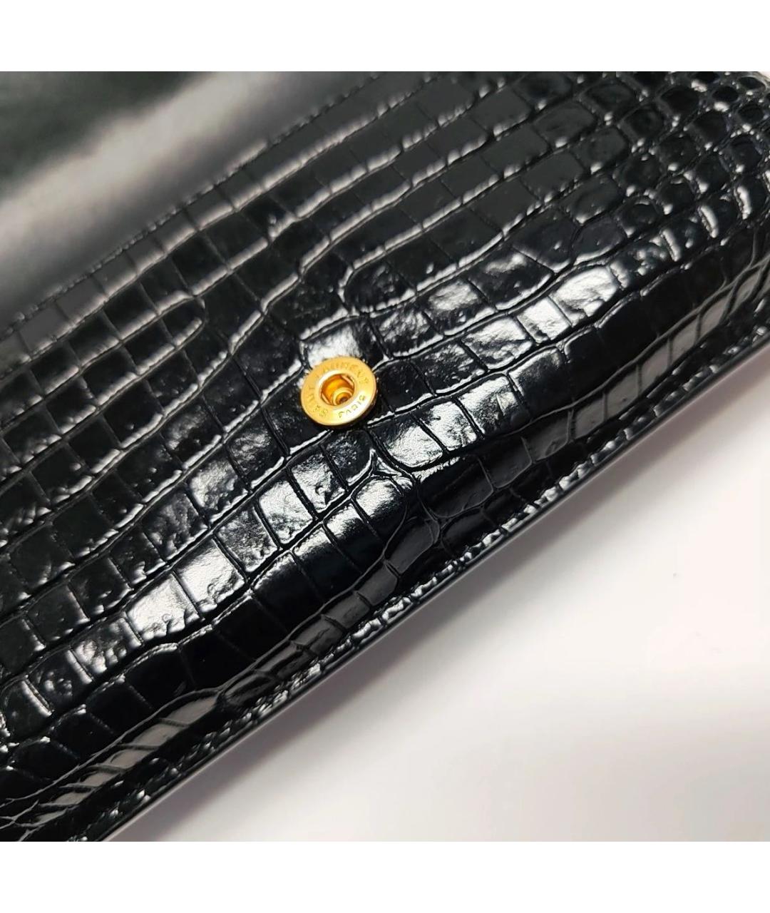 SAINT LAURENT Черная кожаная сумка через плечо, фото 8