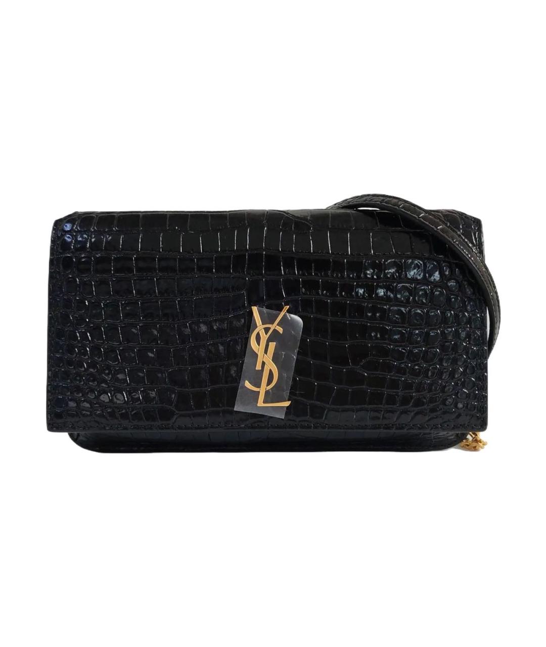 SAINT LAURENT Черная кожаная сумка через плечо, фото 9