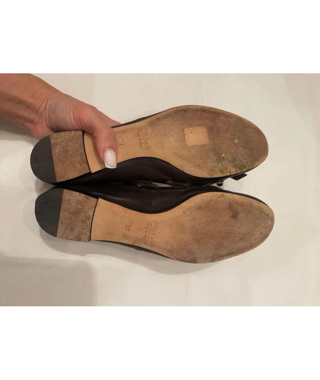CHLOE Черные кожаные балетки, фото 6