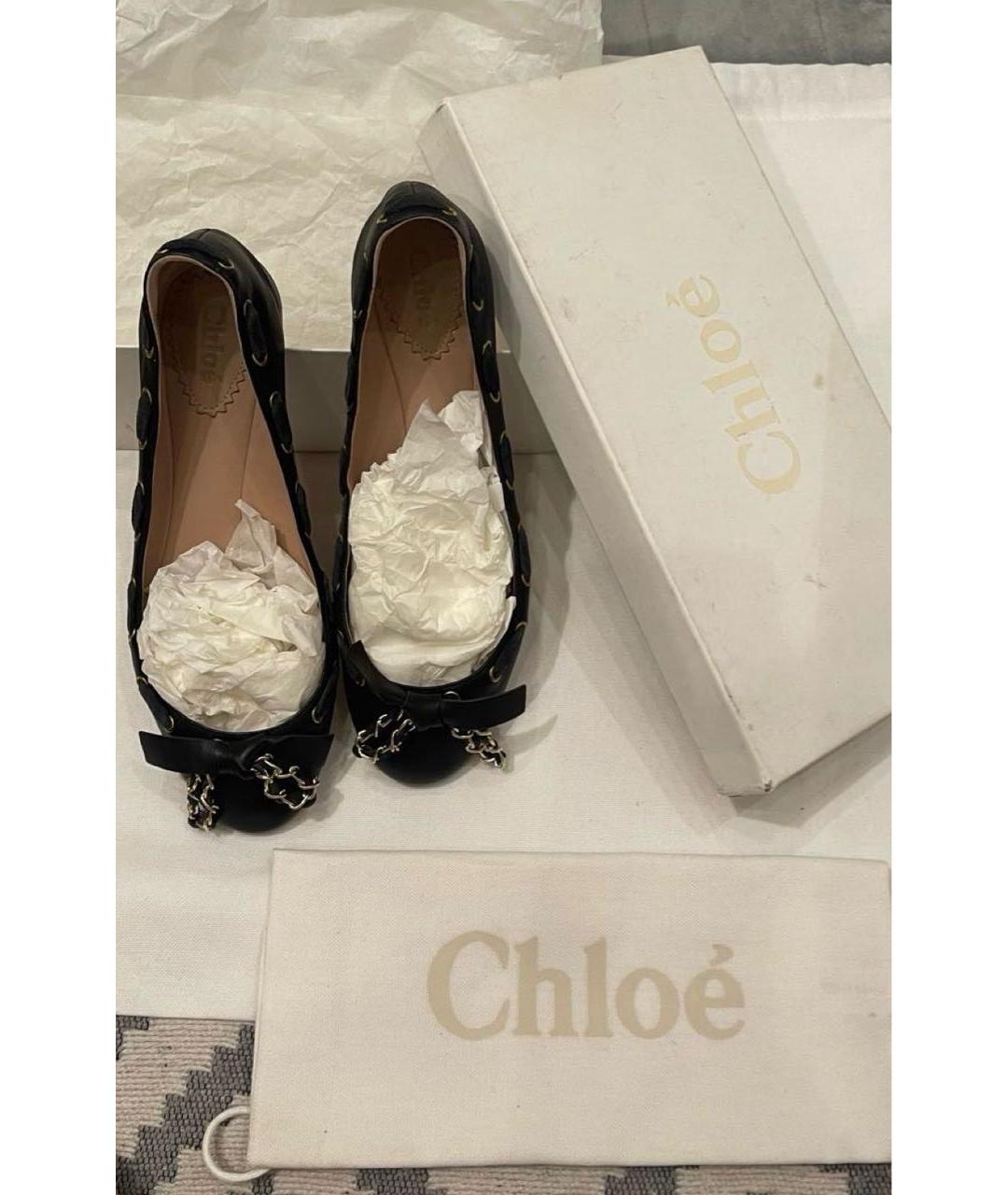 CHLOE Черные кожаные балетки, фото 8