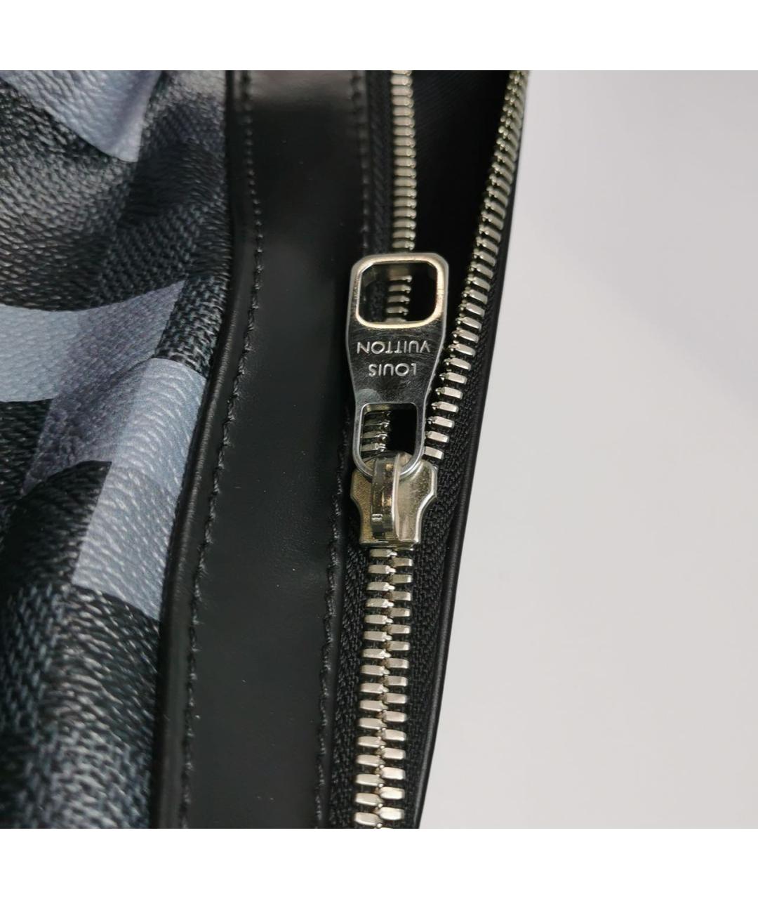 LOUIS VUITTON Антрацитовый кожаный рюкзак, фото 8