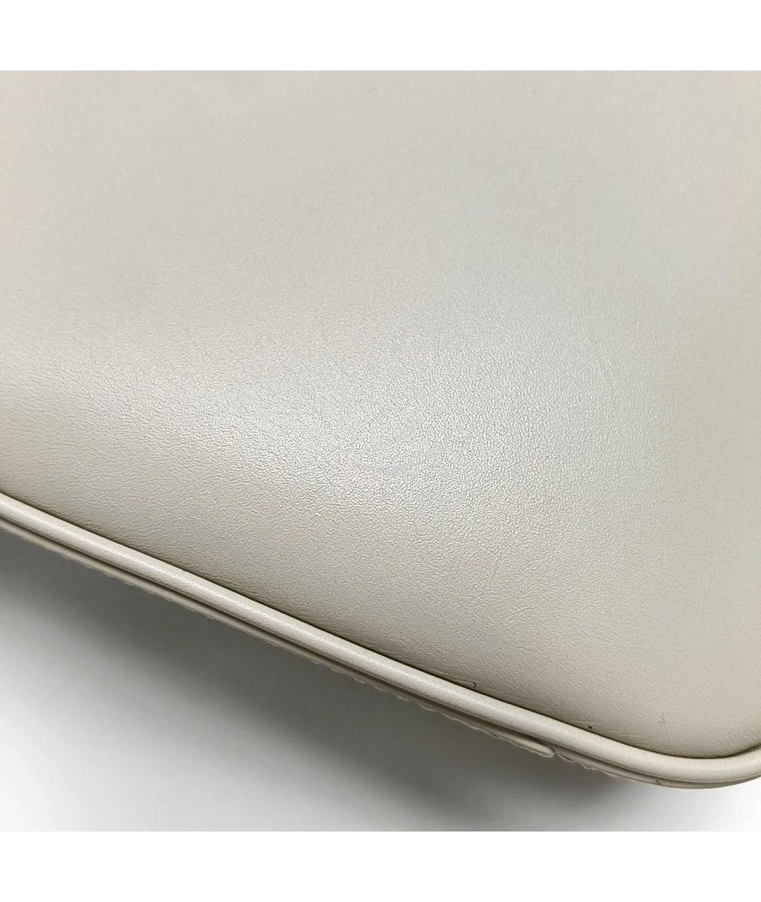 SAINT LAURENT Белая кожаная сумка с короткими ручками, фото 6