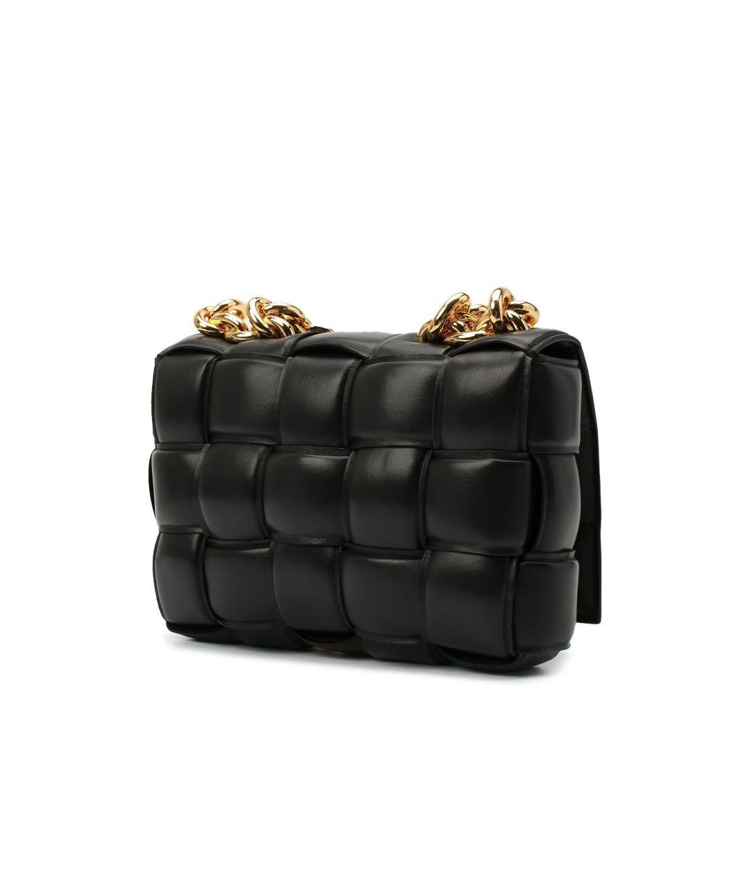 BOTTEGA VENETA Черная кожаная сумка через плечо, фото 7