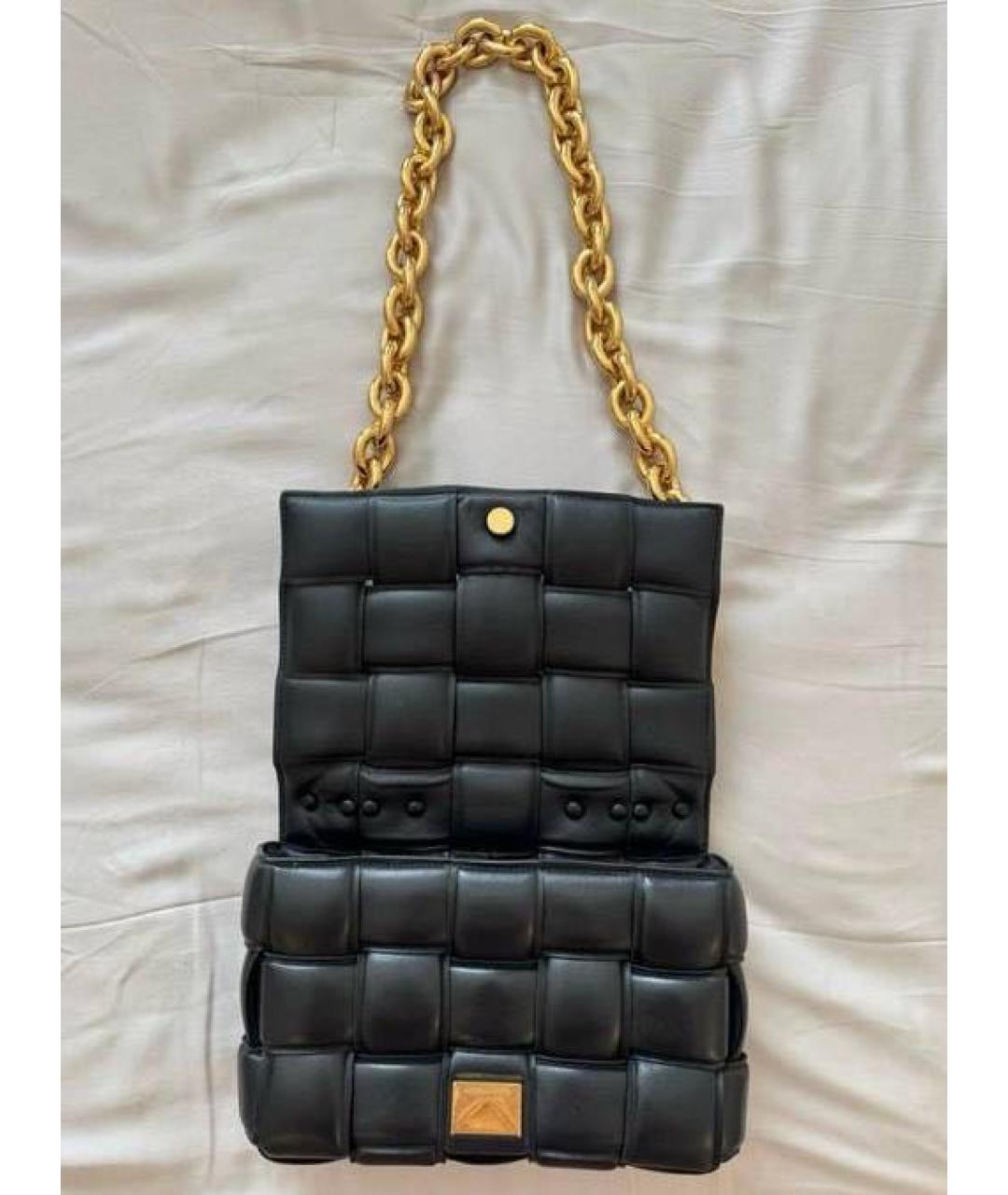 BOTTEGA VENETA Черная кожаная сумка через плечо, фото 6