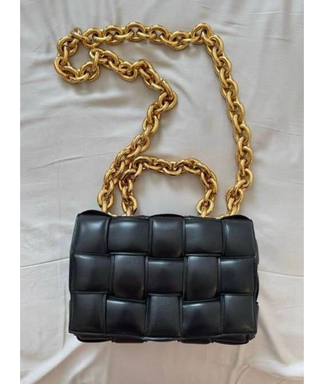 BOTTEGA VENETA Черная кожаная сумка через плечо, фото 5