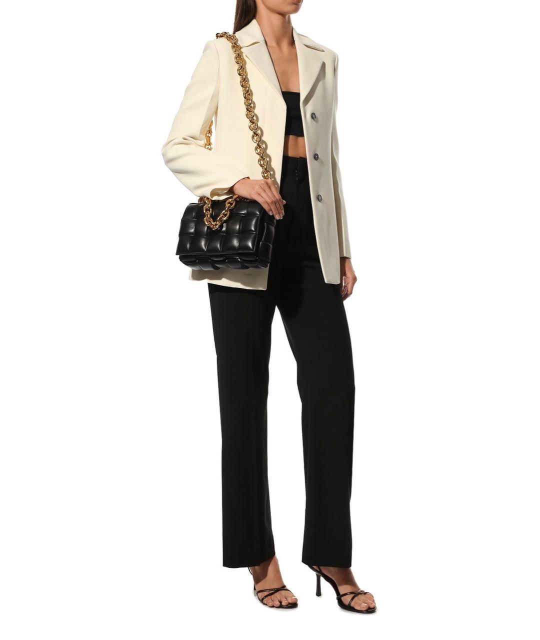 BOTTEGA VENETA Черная кожаная сумка через плечо, фото 4