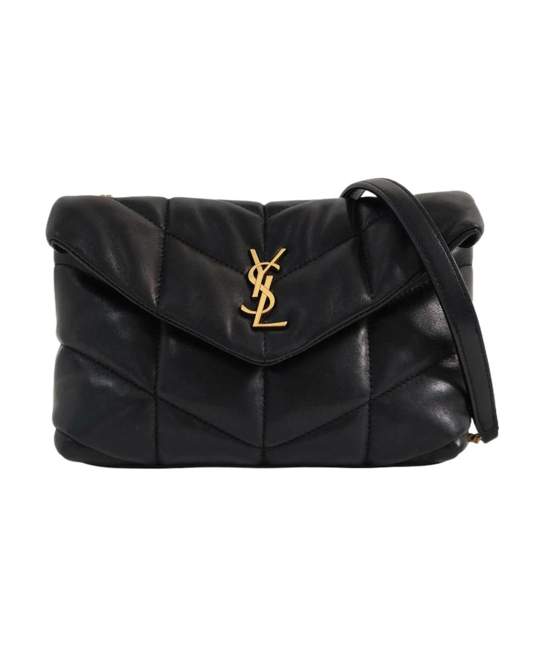 SAINT LAURENT Черная кожаная сумка тоут, фото 7