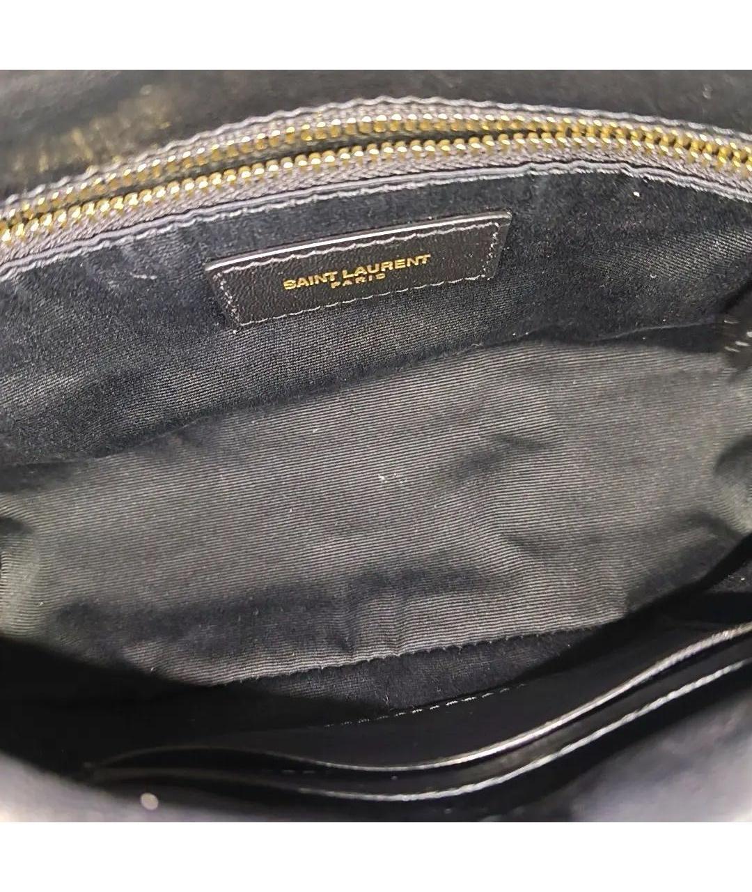 SAINT LAURENT Черная кожаная сумка тоут, фото 4