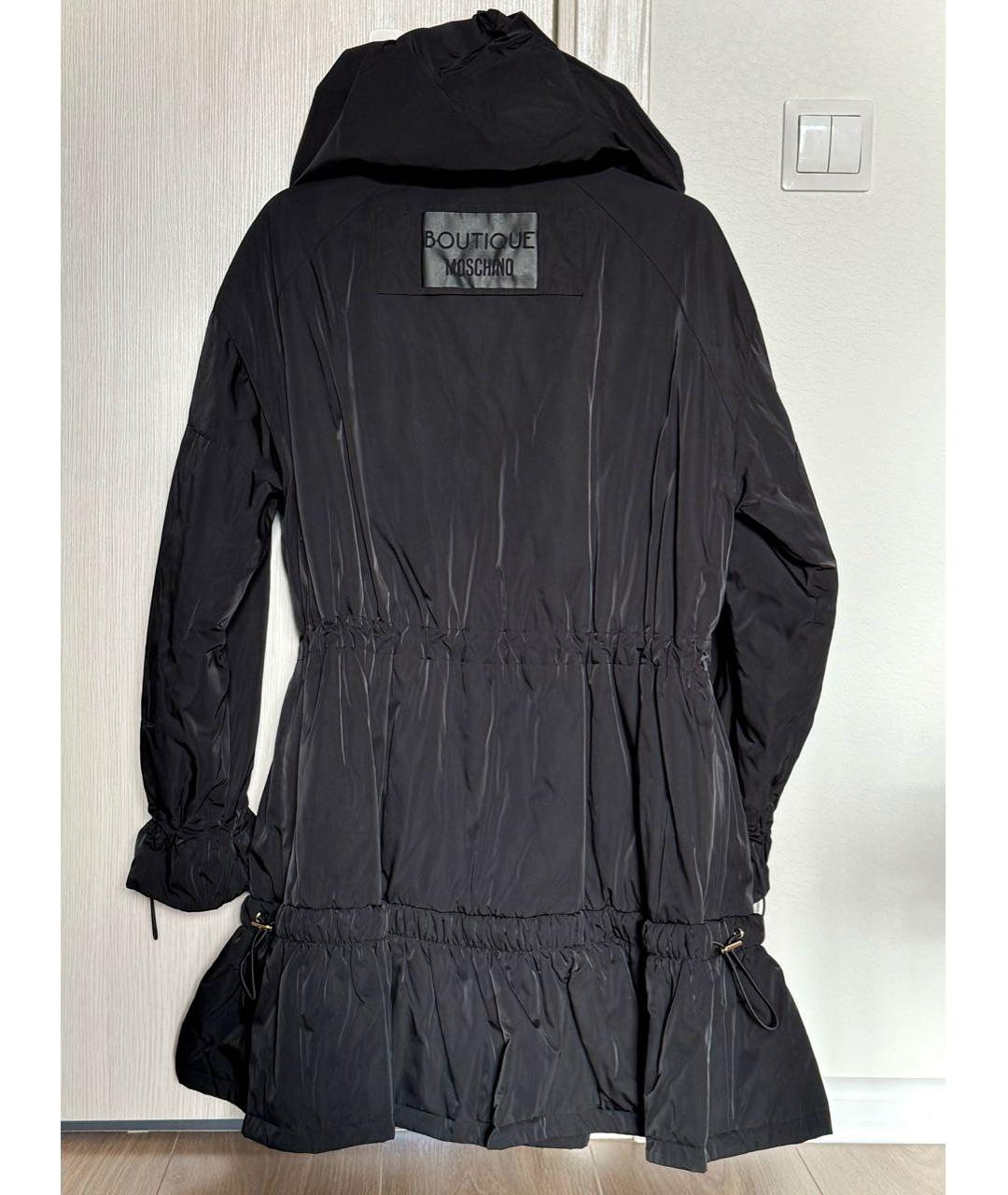 BOUTIQUE MOSCHINO Черный полиэстеровый пуховик, фото 3