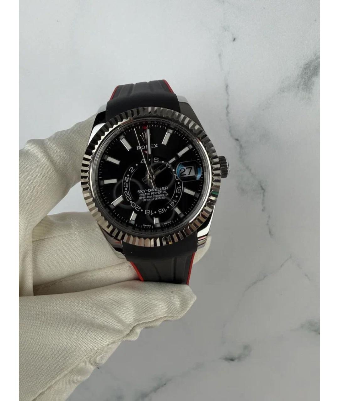 ROLEX Черные металлические часы, фото 2