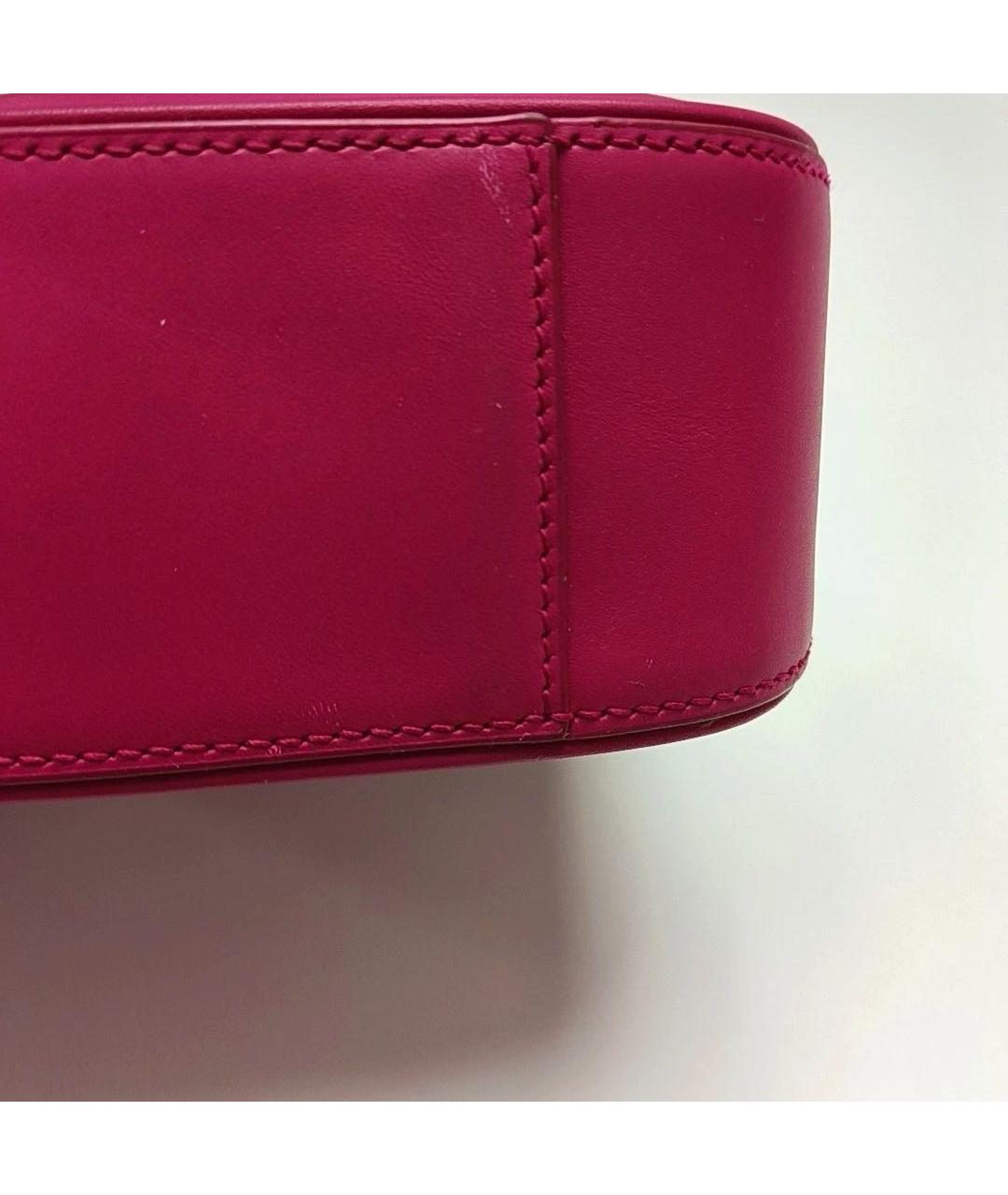 SAINT LAURENT Розовая кожаная сумка с короткими ручками, фото 6