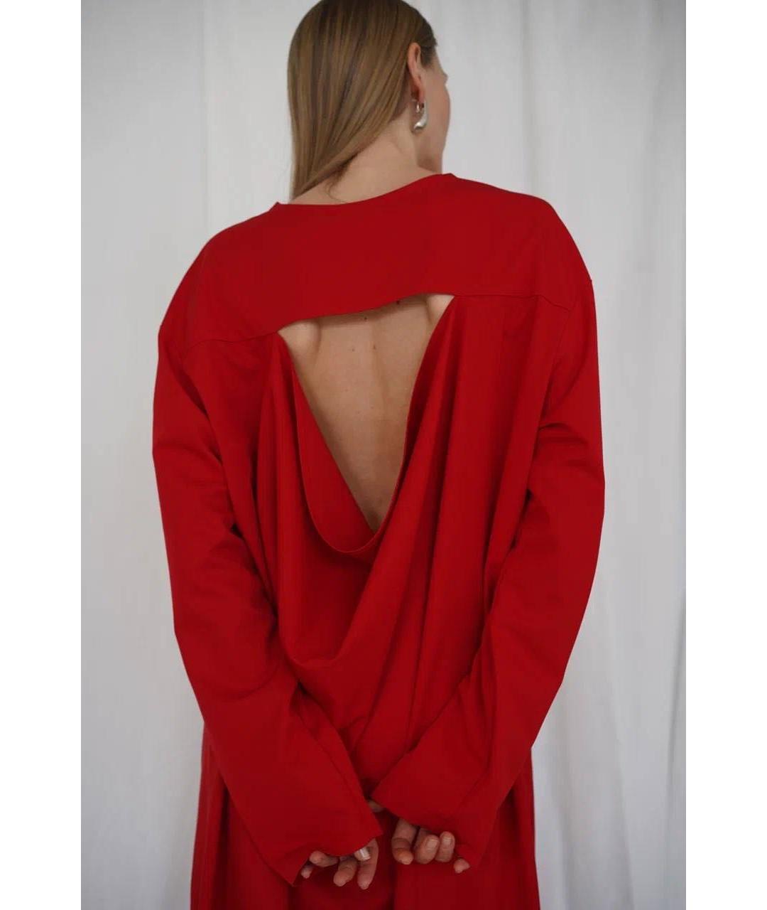 ADD Красное хлопковое повседневное платье, фото 2