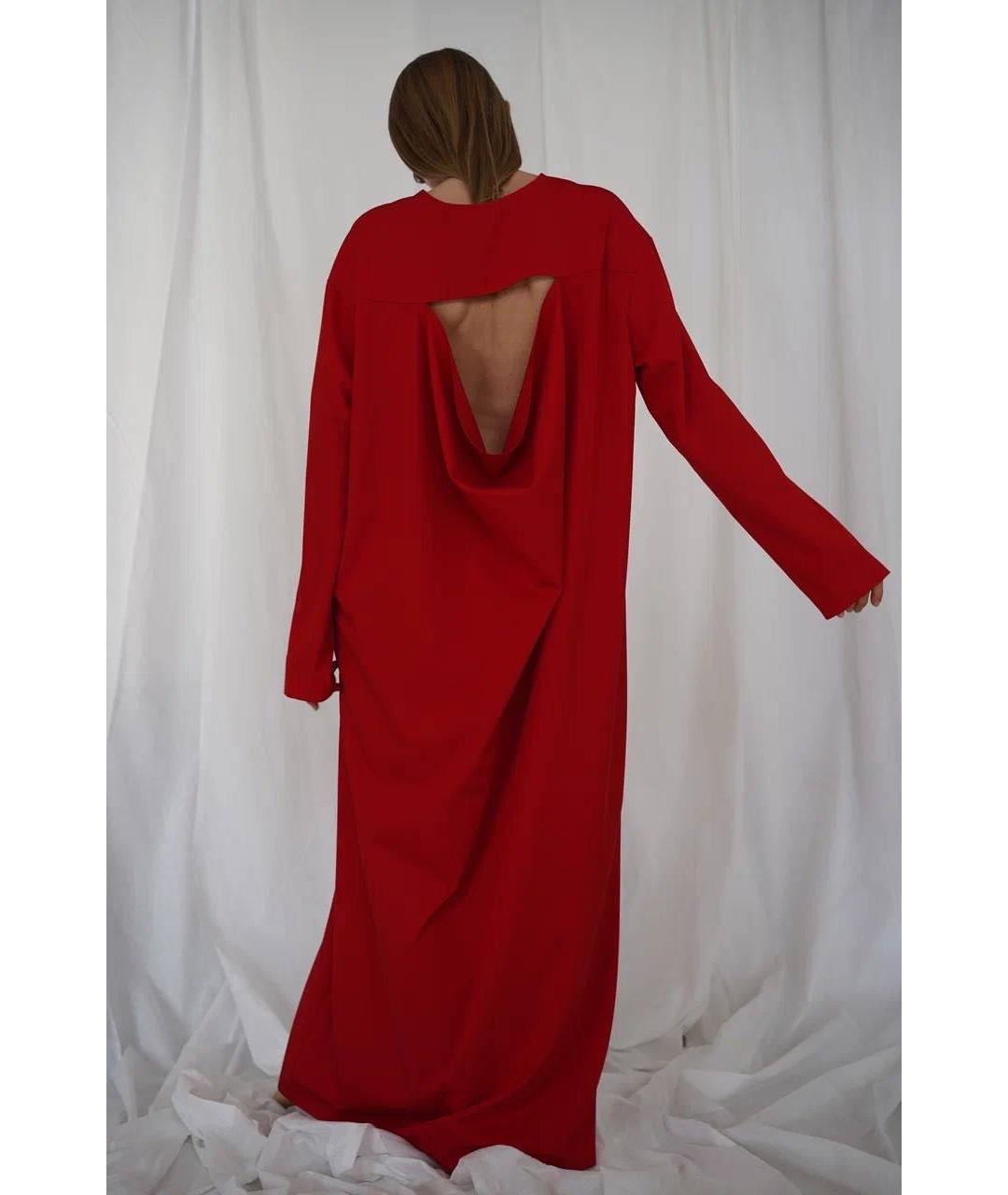 ADD Красное хлопковое повседневное платье, фото 4