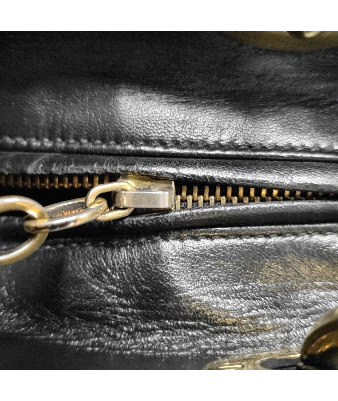 CHRISTIAN DIOR Черная кожаная сумка с короткими ручками, фото 8