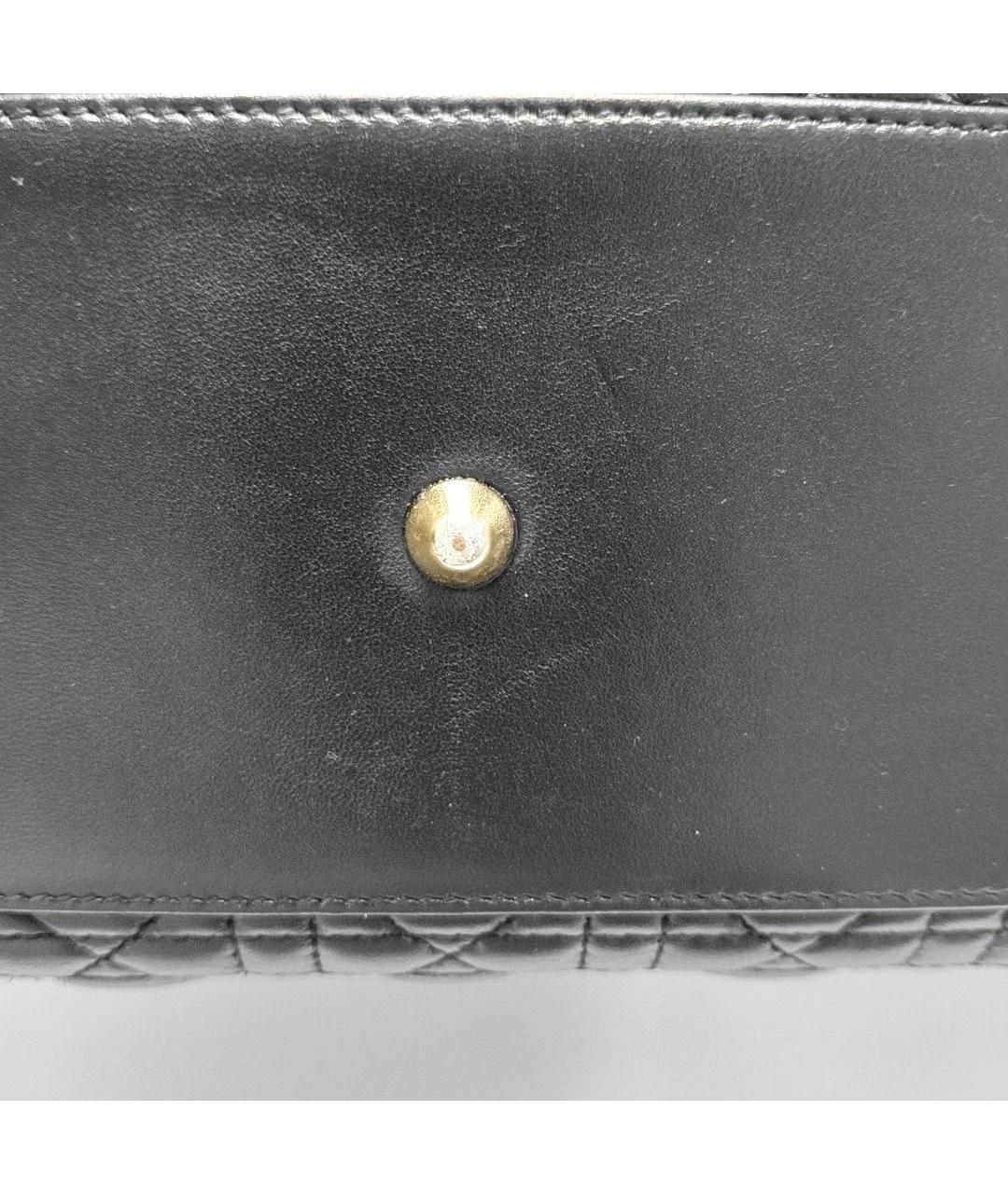 CHRISTIAN DIOR Черная кожаная сумка с короткими ручками, фото 7