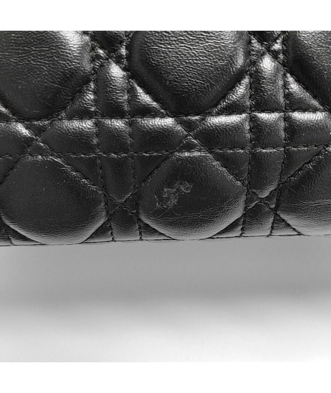 CHRISTIAN DIOR Черная кожаная сумка с короткими ручками, фото 6