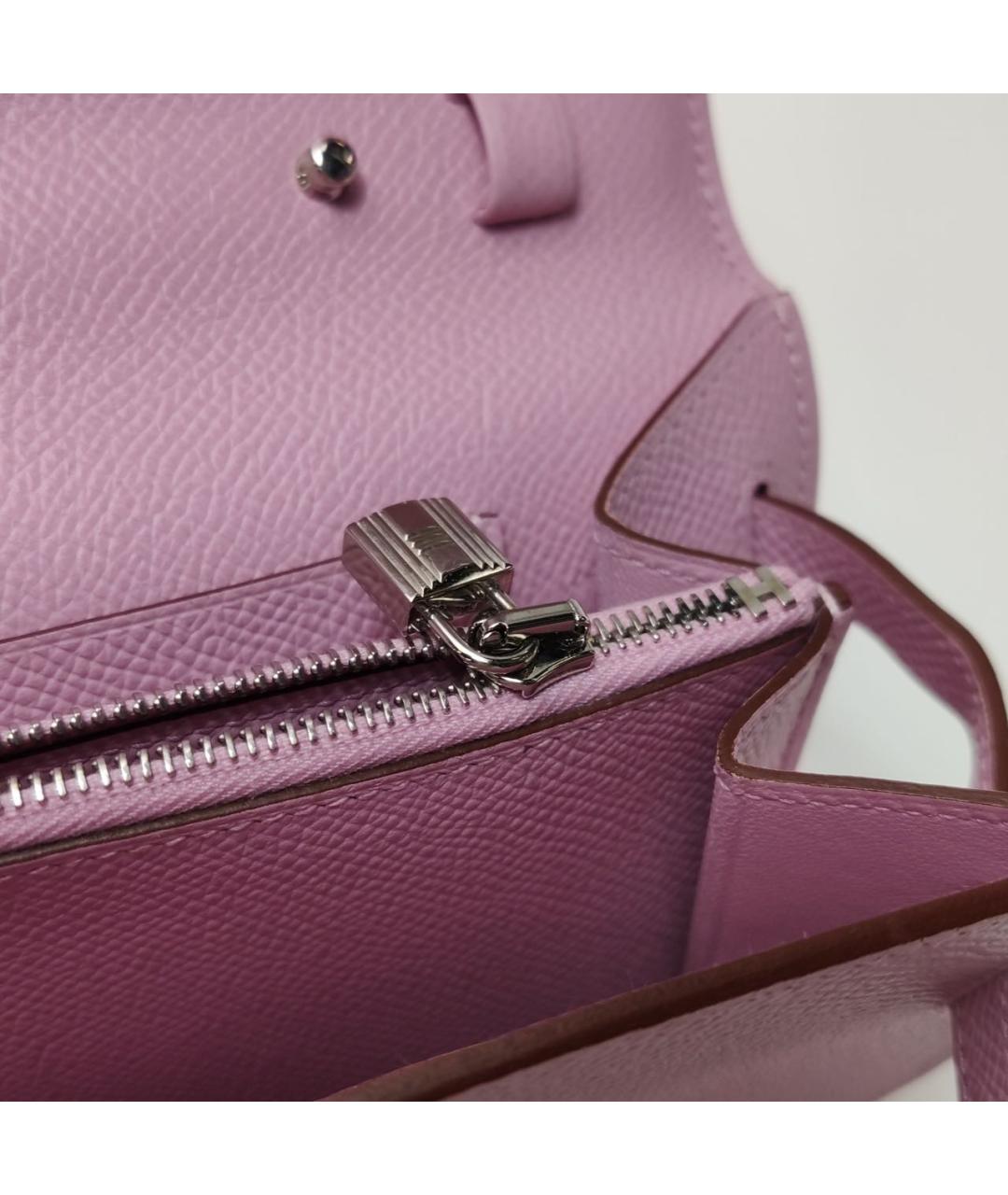 HERMES Розовая кожаная сумка через плечо, фото 8