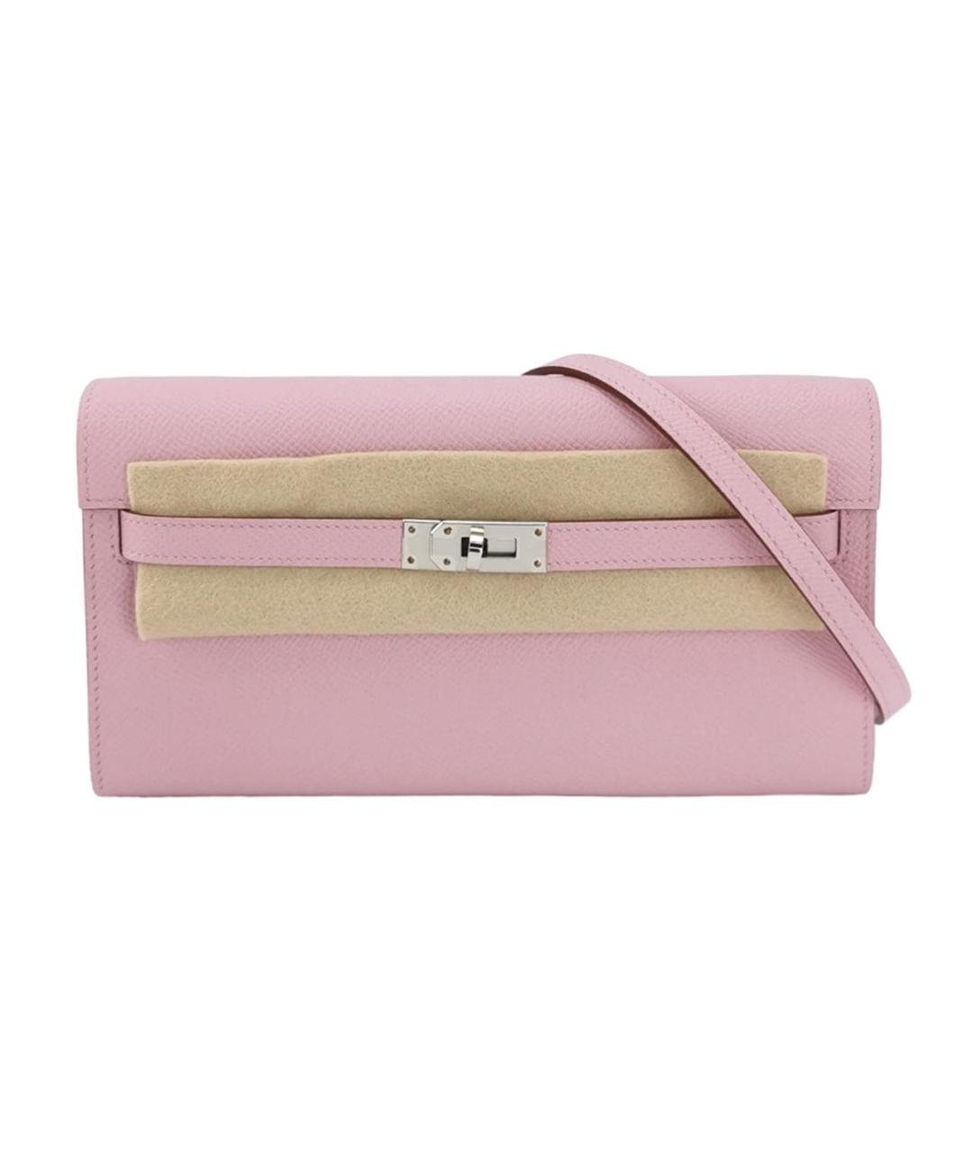 HERMES Розовая кожаная сумка через плечо, фото 9