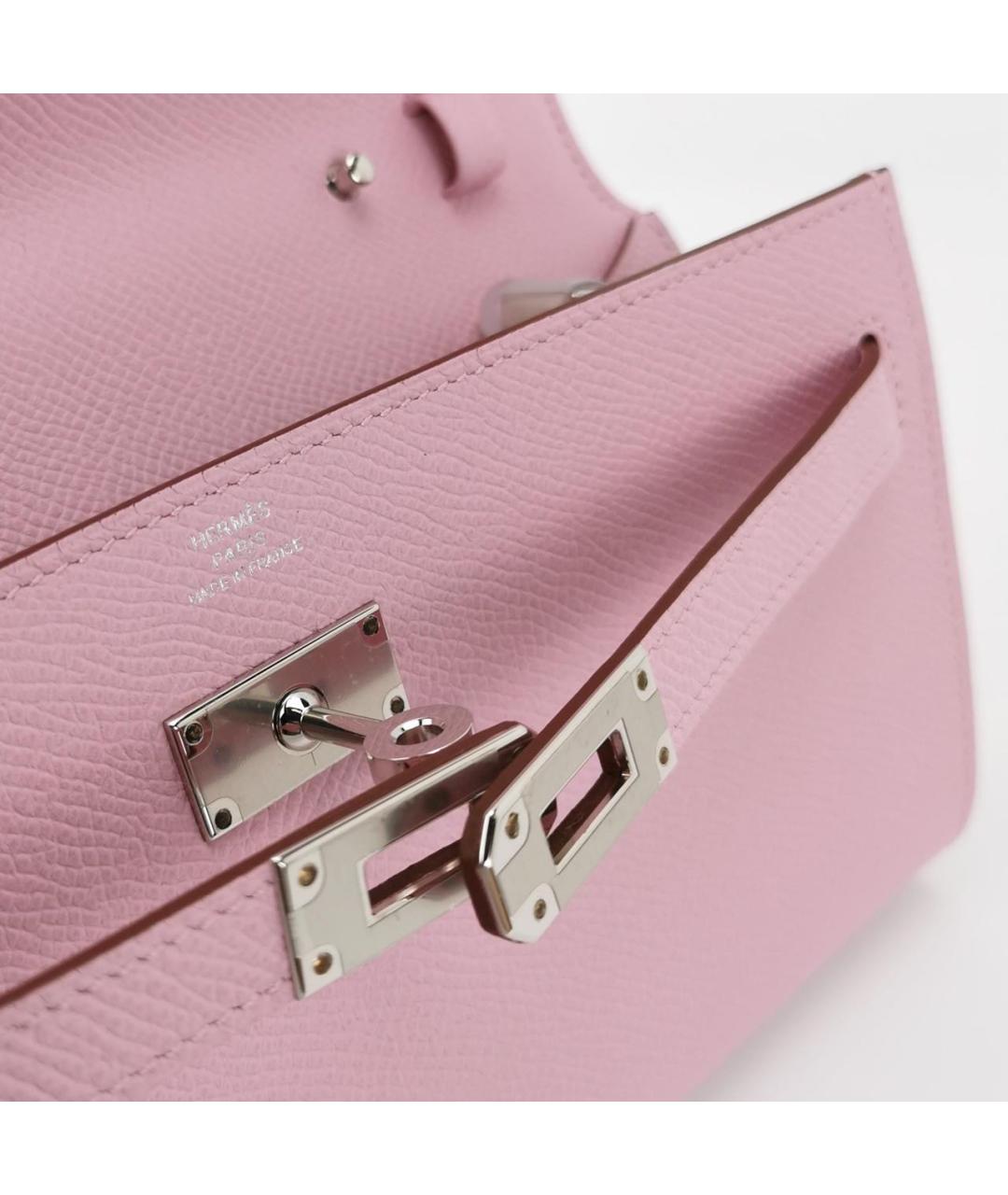 HERMES Розовая кожаная сумка через плечо, фото 7