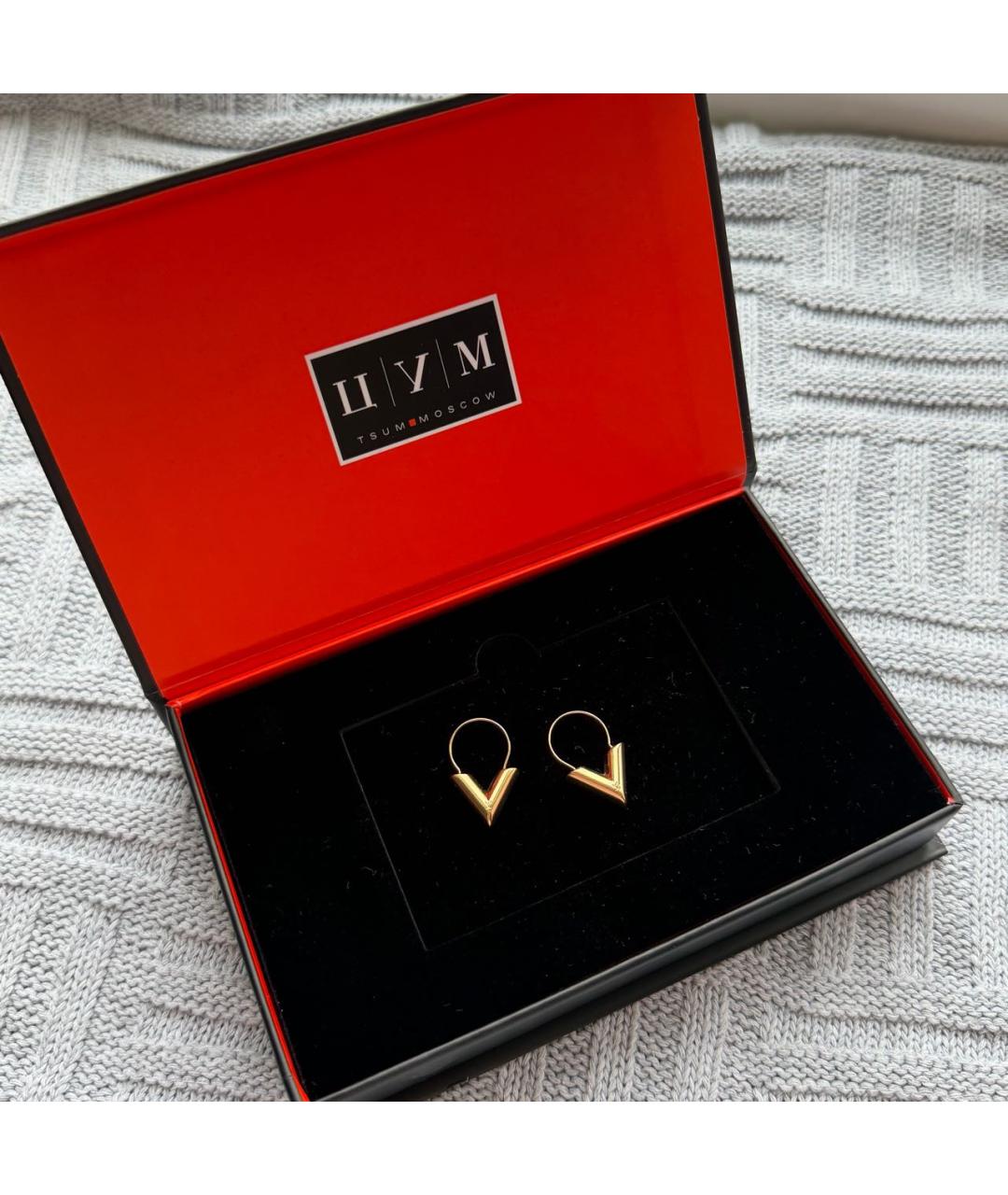 LOUIS VUITTON Золотые серьги, фото 2