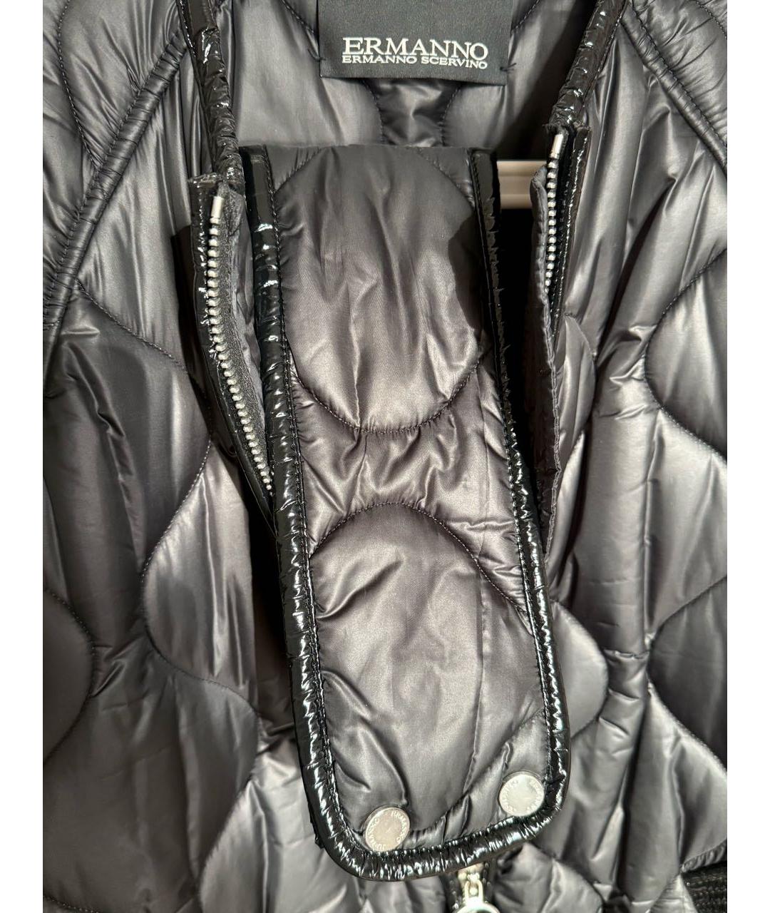 ERMANNO SCERVINO Черный полиэстеровый пуховик, фото 2
