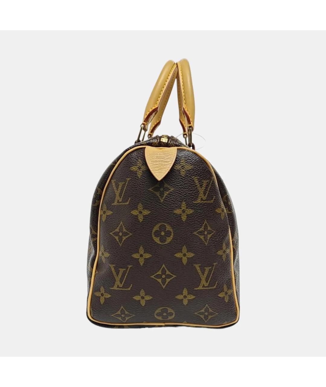 LOUIS VUITTON Коричневая кожаная сумка с короткими ручками, фото 3