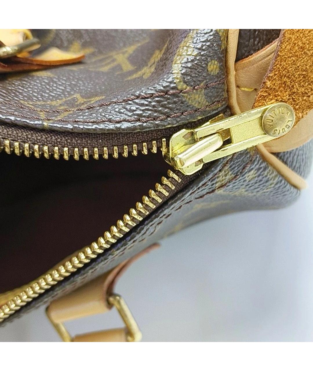 LOUIS VUITTON Коричневая кожаная сумка с короткими ручками, фото 6