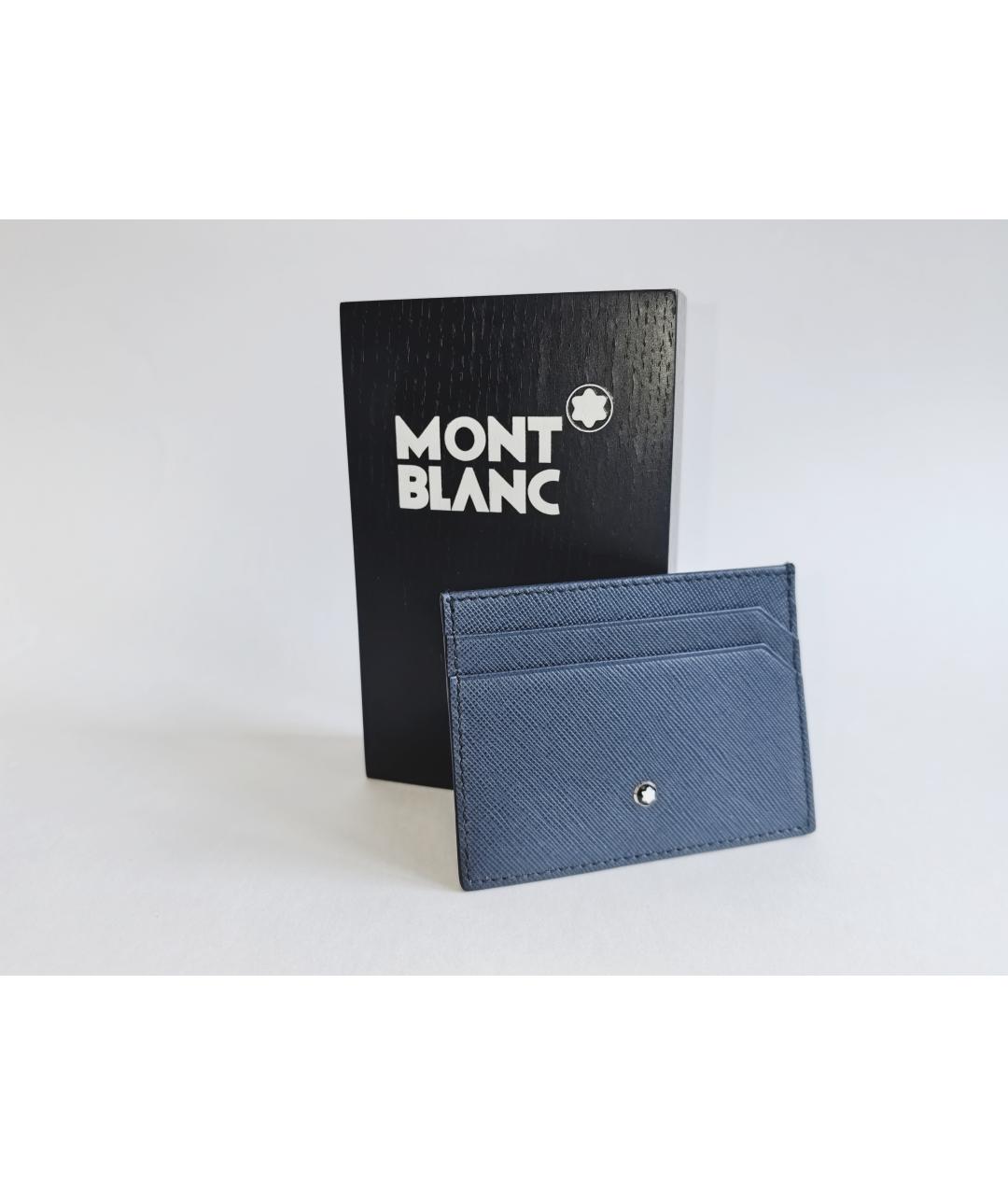 MONTBLANC Темно-синий кожаный кардхолдер, фото 5