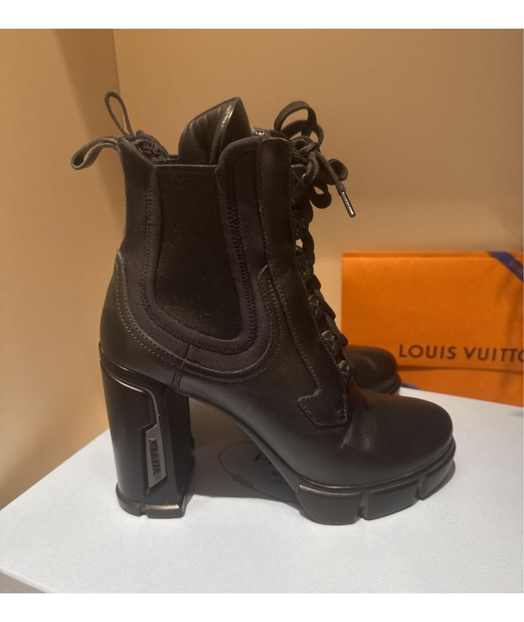 PRADA Черные кожаные ботильоны, фото 7