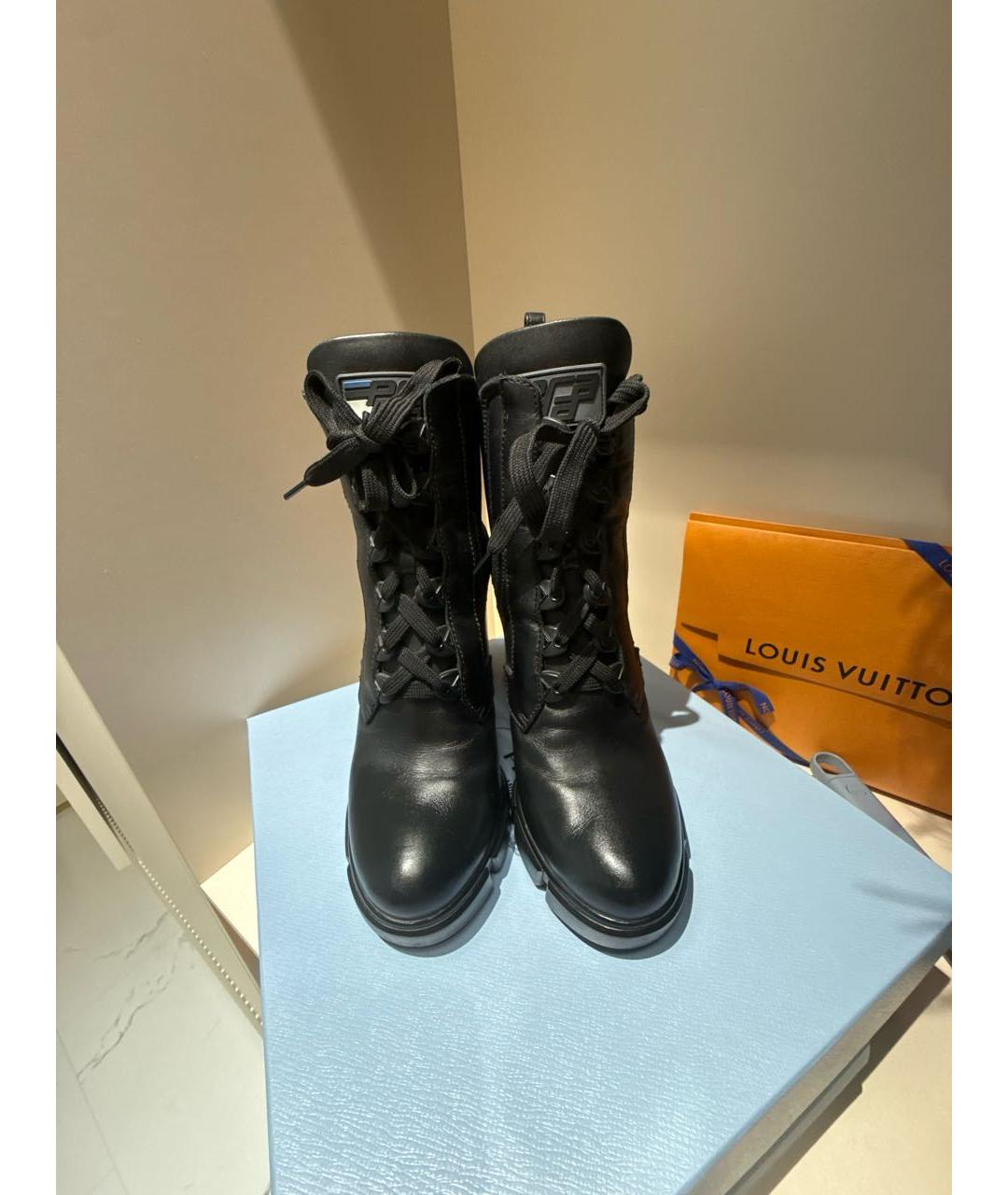 PRADA Черные кожаные ботильоны, фото 2