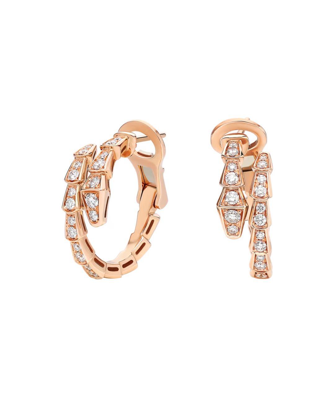 BVLGARI Бежевые серьги из розового золота, фото 3