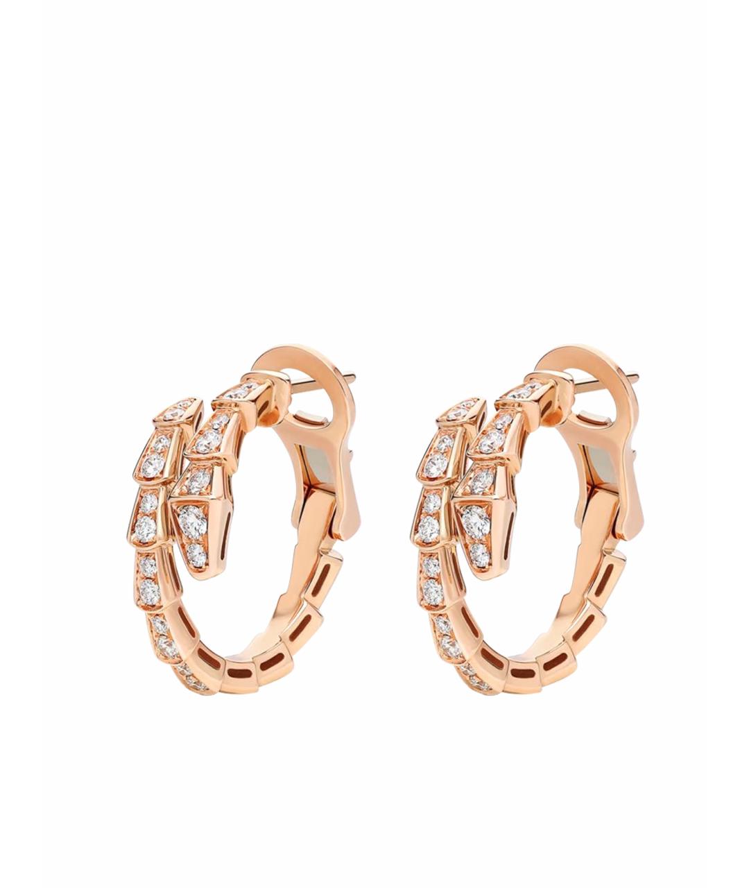 BVLGARI Бежевые серьги из розового золота, фото 1