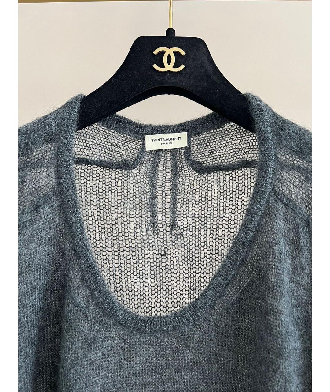 SAINT LAURENT Антрацитовый джемпер / свитер, фото 3
