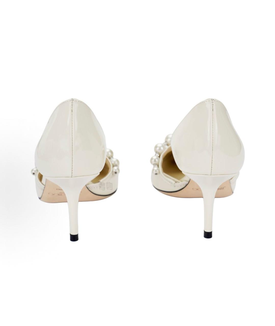 JIMMY CHOO Белые туфли из лакированной кожи, фото 4