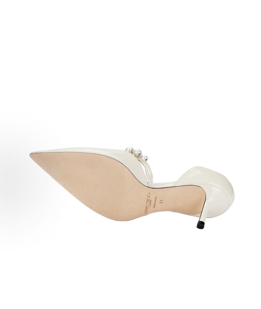JIMMY CHOO Белые туфли из лакированной кожи, фото 5