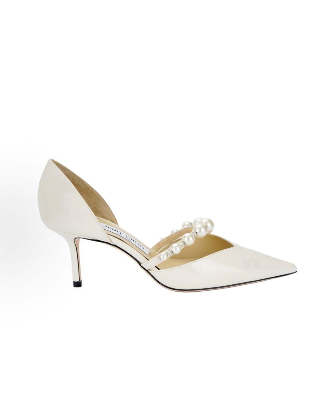 JIMMY CHOO Белые туфли из лакированной кожи, фото 7