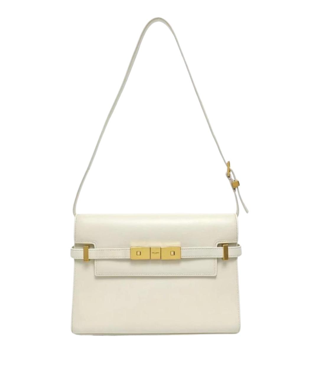 SAINT LAURENT Белая кожаная сумка через плечо, фото 1