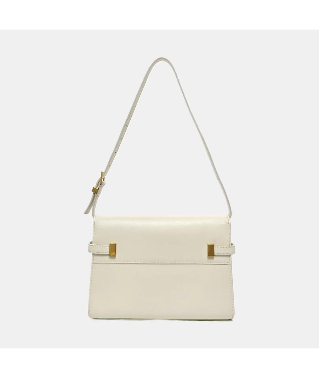 SAINT LAURENT Белая кожаная сумка через плечо, фото 4