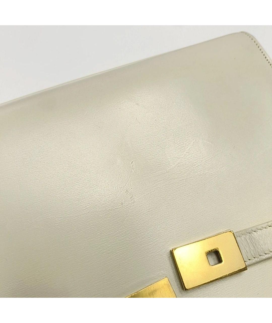 SAINT LAURENT Белая кожаная сумка через плечо, фото 7